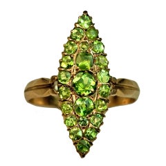 Antique Russian Demantoid Marquise Engagement Ring