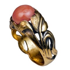 Art Nouveau Coral Ring c. 1900