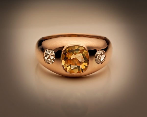 Women's Antique Russian Three Stone Ring