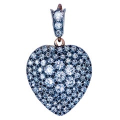 Antique Heart Shaped Diamond Pendant c. 1900