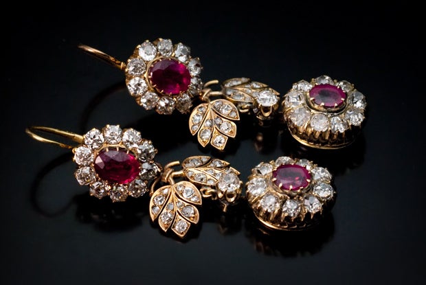 Edwardian Imperial Era Russian Double Cluster Earrings