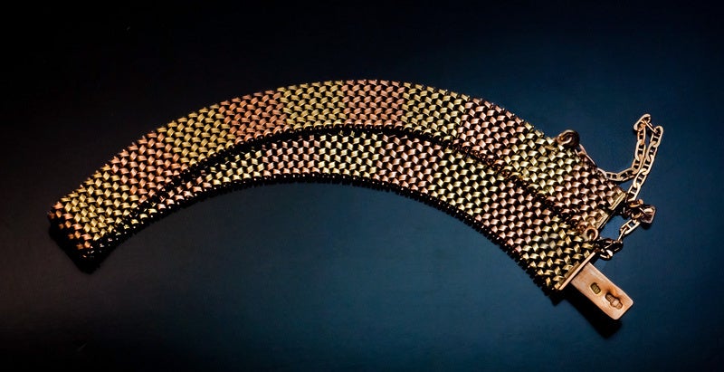 Antikes russisches Goldmaschenarmband (Art déco)