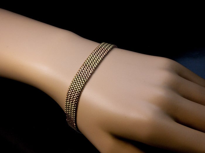 Antikes russisches Goldmaschenarmband 2