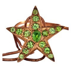 Antique Russian Demantoid Rose Gold Star Pendant