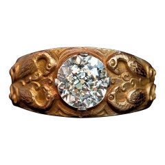  Russian Medieval Style Men's Gold Ring 