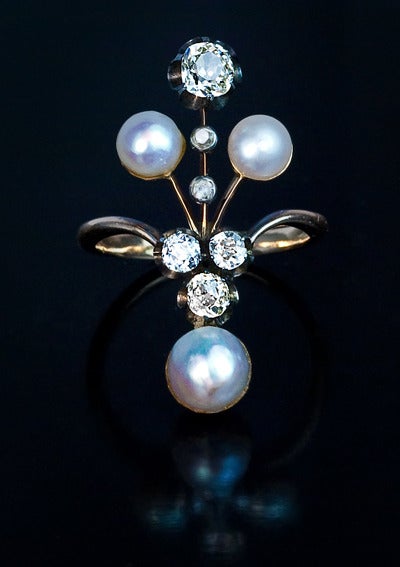 Belle Époque Belle Epoque Russian Pearl Diamond Ring