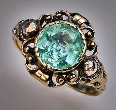 Antique Victorian Aquamarine Ring In Good Condition In Chicago, IL