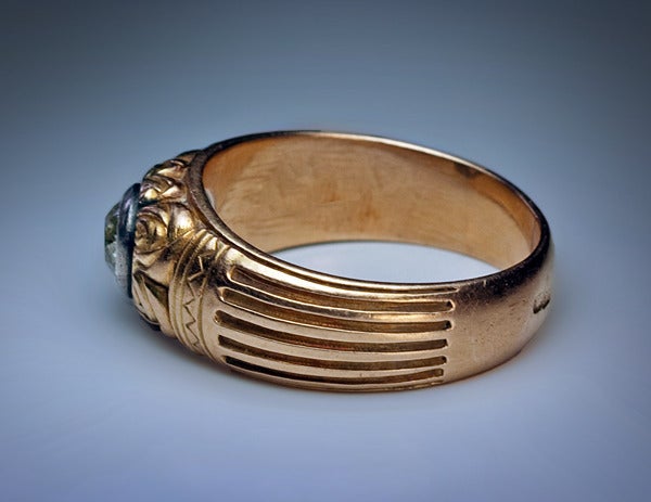Antique Russian Diamond Solitaire Men's Ring 2
