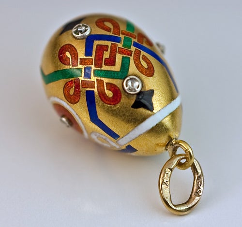 faberge enamel egg pendant