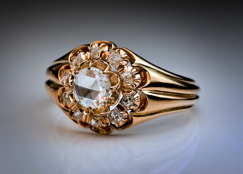Victorian Diamond Cluster Men's Ring