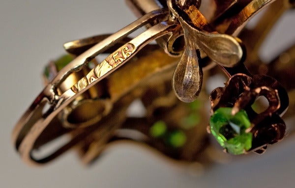Women's Art Nouveau Russian Demantoid & Baroque Pearl Pendant