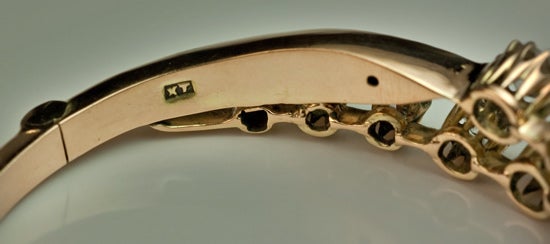 Elegant Belle Époque Russian Crossover Bangle 6