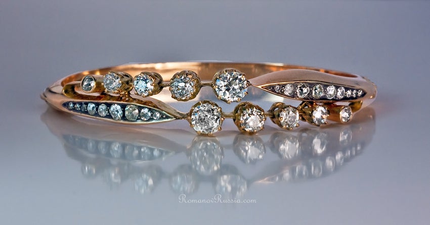 Victorian Elegant Belle Époque Russian Crossover Bangle