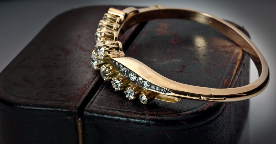 Elegant Belle Époque Russian Crossover Bangle 4