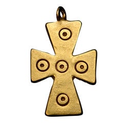 Byzantine Medieval Gold Cross Pendant