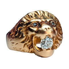 Antique Russian Lion Ring