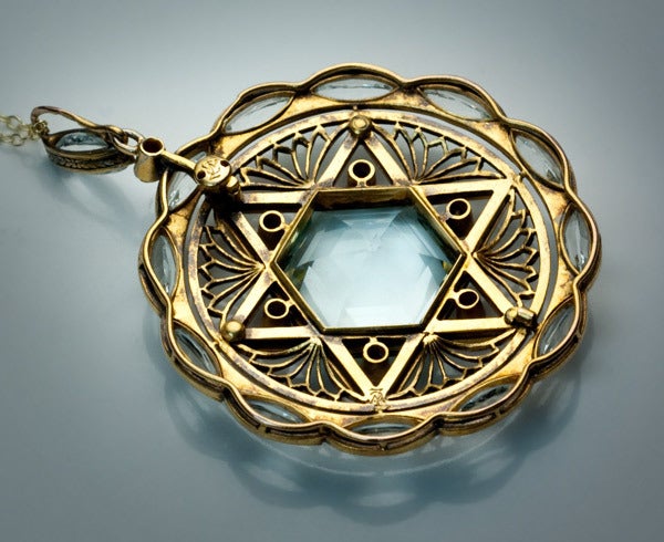 antique star of david necklace
