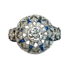 Antique Early Art Deco Snowflake Ring c. 1915