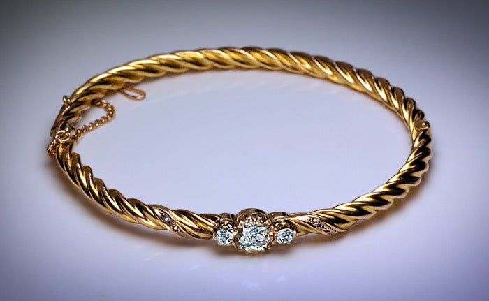 Victorian Antique Diamond Gold Bracelet