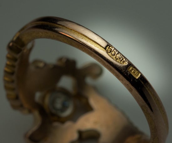 Antique Neo-Rococo Diamond Gold Ring 2