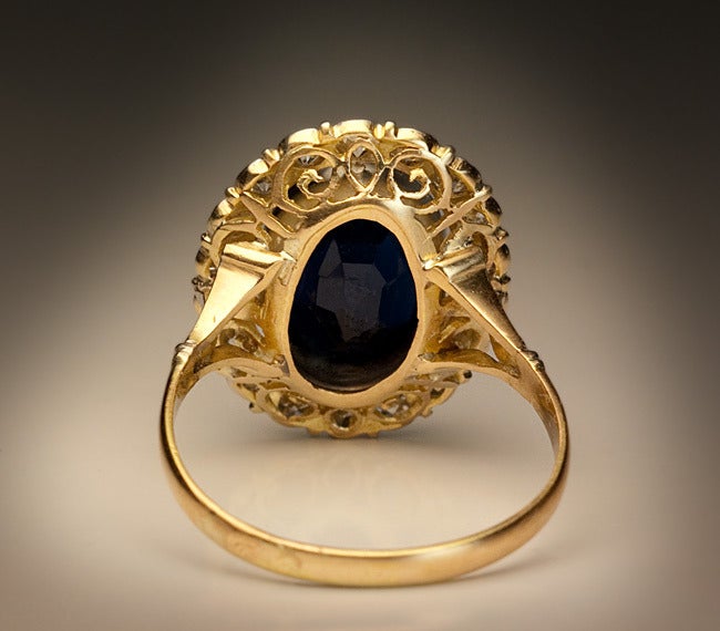 Antique Sapphire Diamond Engagement Ring 2