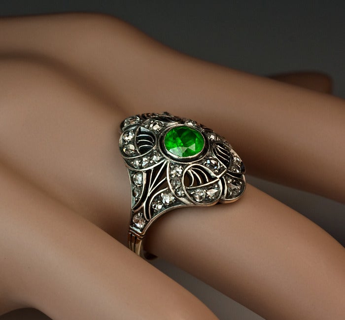 Women's Art Deco Russian Demantoid Ring