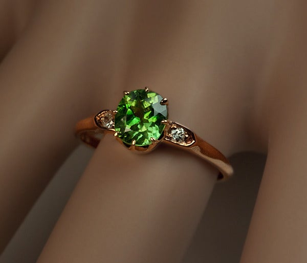 Antique Russian Demantoid Engagement Ring at 1stdibs