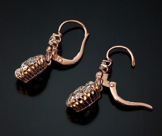 Women's Antique Rose Cut Diamond Earrings