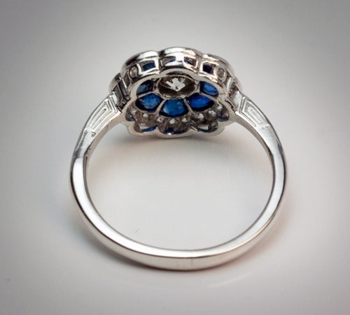 Women's Antique Sapphire and Diamond Engagement Ring c. 1910