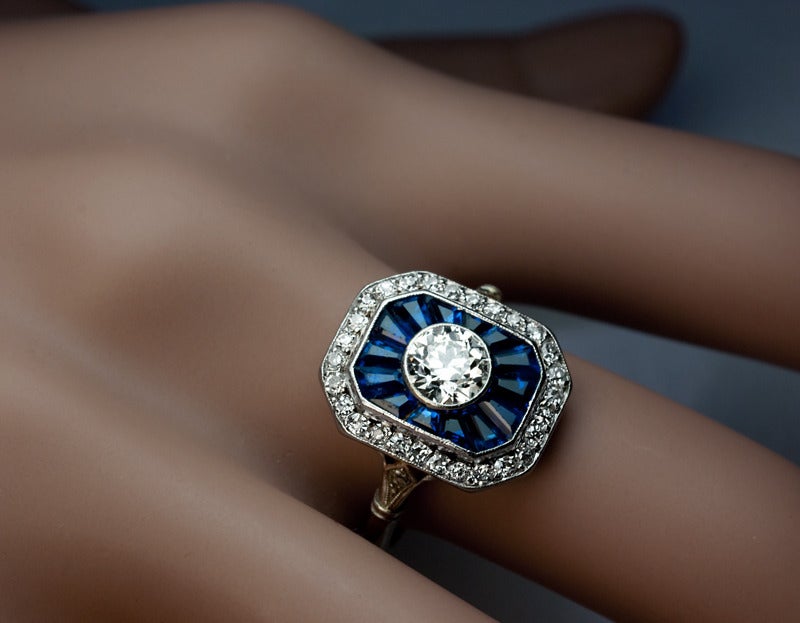Art deco engagement rings with sapphires