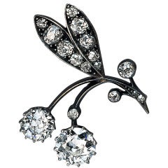 Art Nouveau Diamond Berry Branch Necklace 7