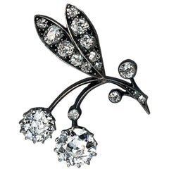 Art Nouveau Diamond Berry Branch Necklace