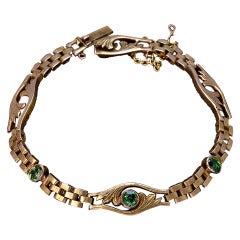 Art Nouveau Russian Demantoid Gold Bracelet