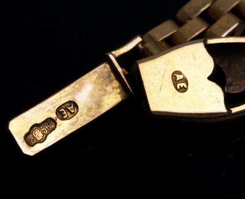 Art Nouveau Russian Demantoid Gold Bracelet In Excellent Condition In Chicago, IL