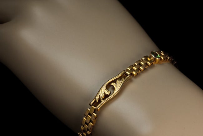 Women's Art Nouveau Russian Demantoid Gold Bracelet
