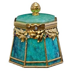 Bolin Art Nouveau Gold Mounted Amazonite Box 2