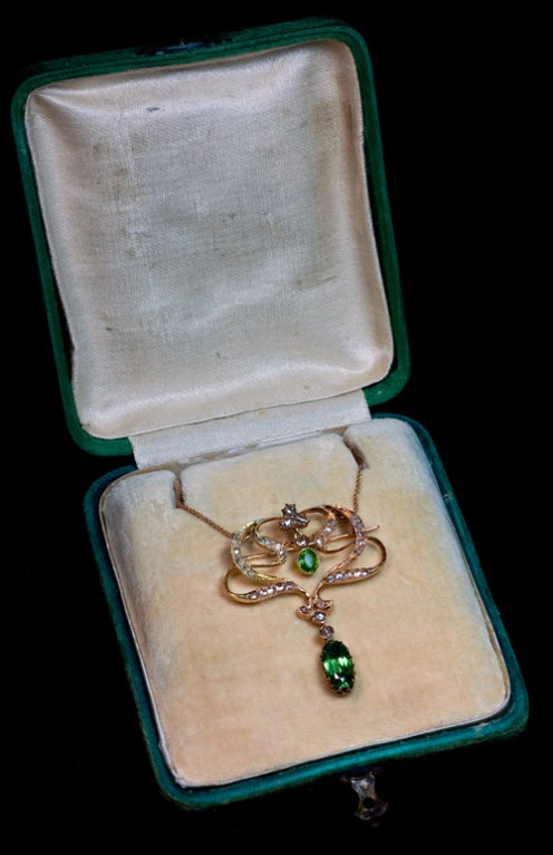 Belle Epoque 2 ct Demantoid Rose Diamond Pendant / Brooch
