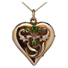 Antique Art Nouveau Heart Locket Pendant, Moscow 1899-1908