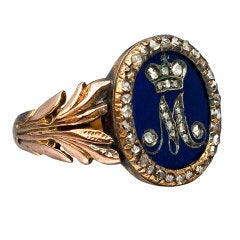 Antique Royal Russian Diamond Gold Presentation Ring
