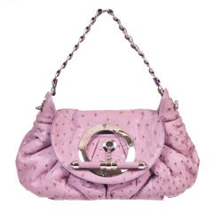 Christian Dior Jess Club Lavender Ostrich Bag