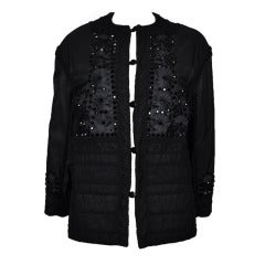 Valentino Black Embroidery 
Lace Quilted Jacket