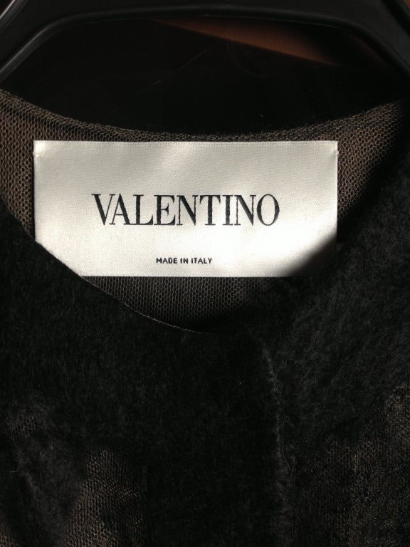 Women's Valentino Runway Tulle & Black Lace Sheer Coat Dress