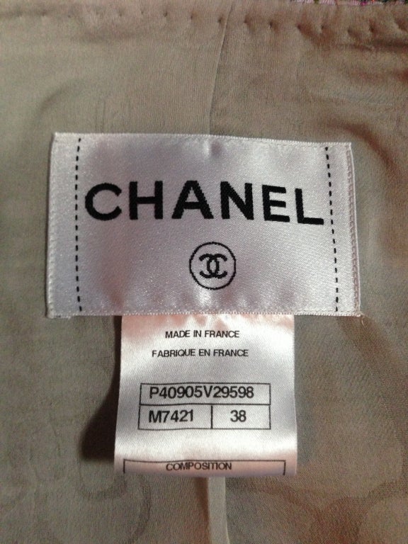 Women's Chanel 2012 FR38 Paris Bombay Multi-color Tweed Jacket with Rhinestone trims