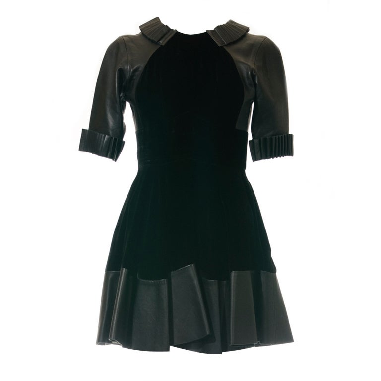 Christopher Kane dress in Black Leather & Velvet