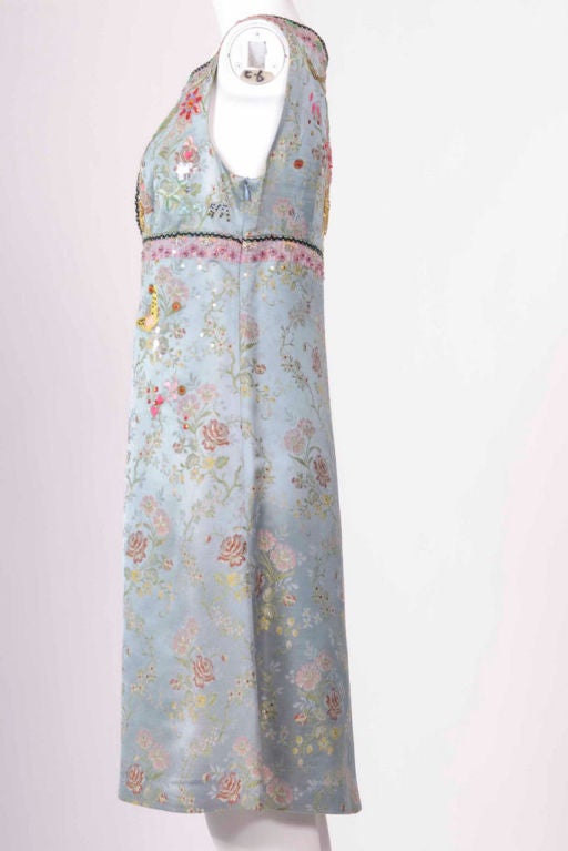 Gray Christian Lacroix  Multi-color Brocade with Embroidery & Embellishment Dress