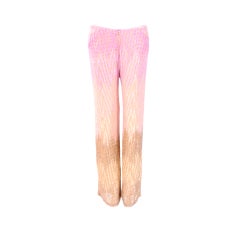 Barney Cheng Pink and Taupe Sequins Evening Pants