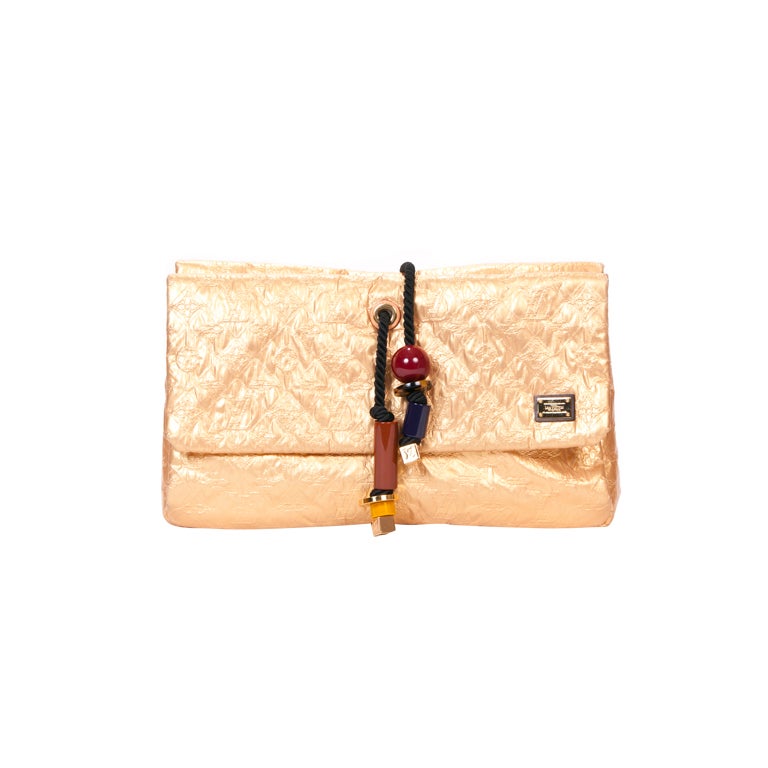 Louis Vuitton Gold Jacquard Quilted Monogram Limelight PM Clutch