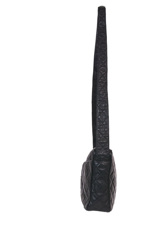 Chanel Vintage Black Quilted Shoulder Leaather Bag 1