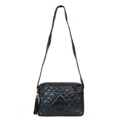 Chanel Vintage Black Quilted Shoulder Leaather Bag