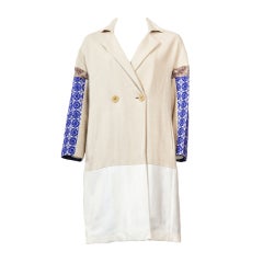 Etro Patchwork Jacquard Cotton Blend Coat New 10